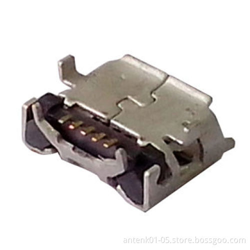 USB Connector, USB 2.0 Micro B Type, Receptacle, R/A, SMT, Shell DIP
